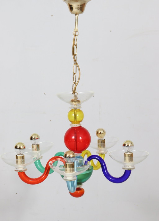  Murano glass chandelier/ceiling lamp, Italy, 1980s