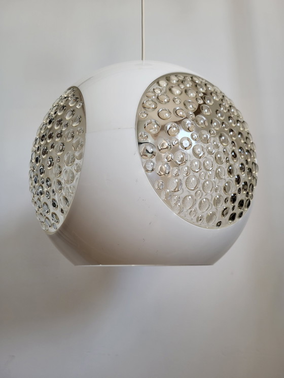 Image 1 of Space age pendant lamp, Bug eye, Massive, white, Belgium, 1970s