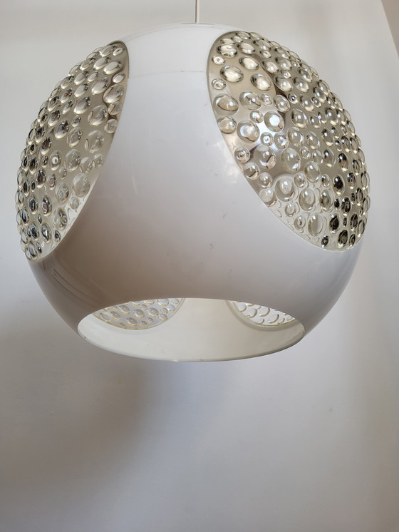 Image 1 of Space age pendant lamp, Bug eye, Massive, white, Belgium, 1970s