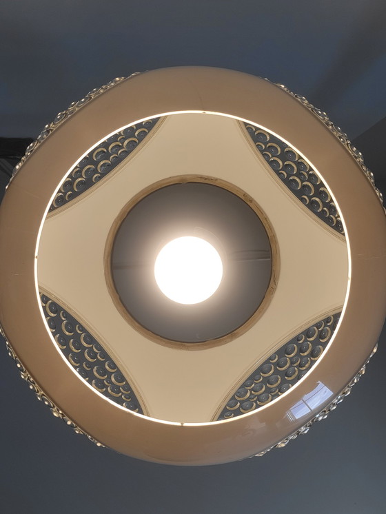 Image 1 of Space age pendant lamp, Bug eye, Massive, white, Belgium, 1970s