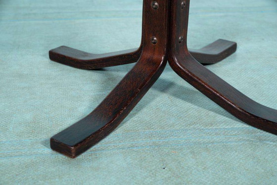 Image 1 of Vintage plywood Falcon coffee table Vatne, smoked glass table