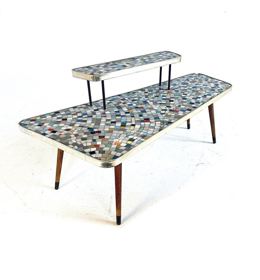 Vintage Ceramic Mosaic Plant Table '60s