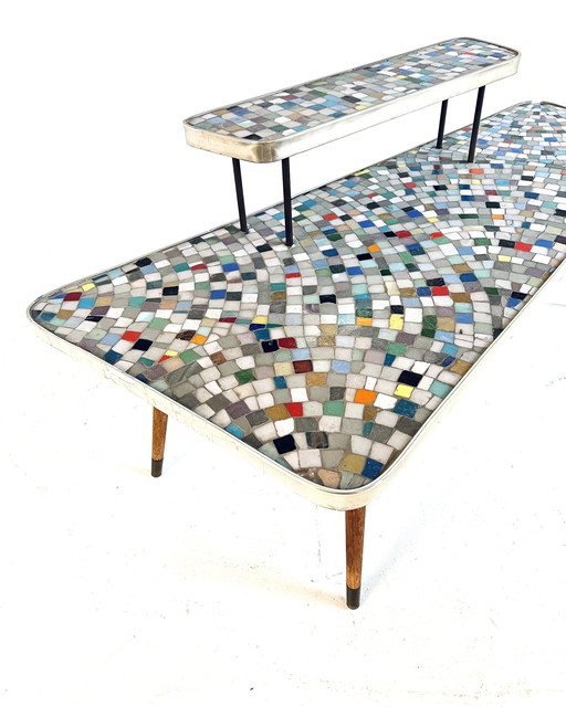 Vintage Ceramic Mosaic Plant Table '60s