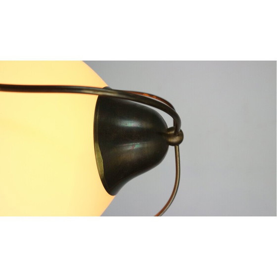Image 1 of Vintage pendant lamp in opaline glass and opal brass by Bent Karlby for Lyfa, Denmark 1950