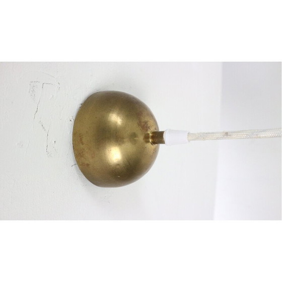 Image 1 of Vintage pendant lamp in opaline glass and opal brass by Bent Karlby for Lyfa, Denmark 1950