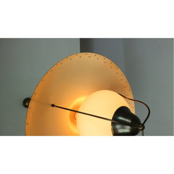 Image 1 of Vintage pendant lamp in opaline glass and opal brass by Bent Karlby for Lyfa, Denmark 1950