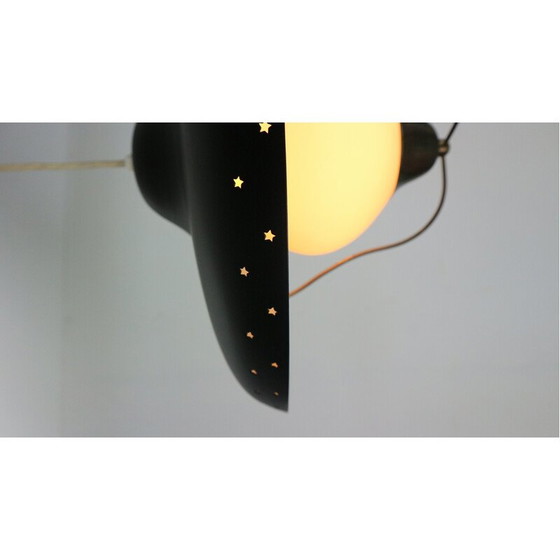 Image 1 of Vintage pendant lamp in opaline glass and opal brass by Bent Karlby for Lyfa, Denmark 1950