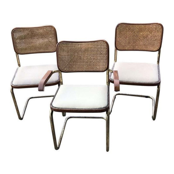 Image 1 of Set of 3 vintage Cesca chairs by Marcel Breuer, Italy, 1970