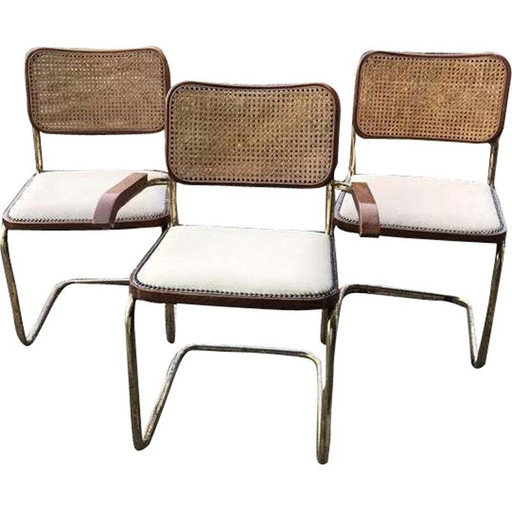 Set of 3 vintage Cesca chairs by Marcel Breuer, Italy, 1970