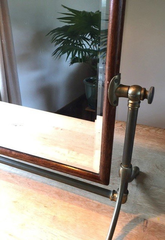 Image 1 of Antique English Hood Mirror, Tilting