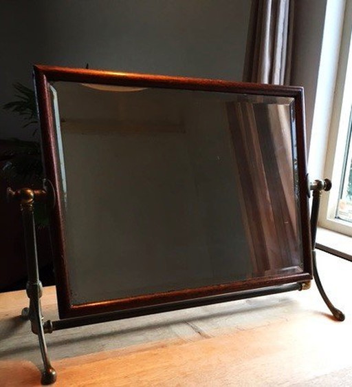 Antique English Hood Mirror, Tilting