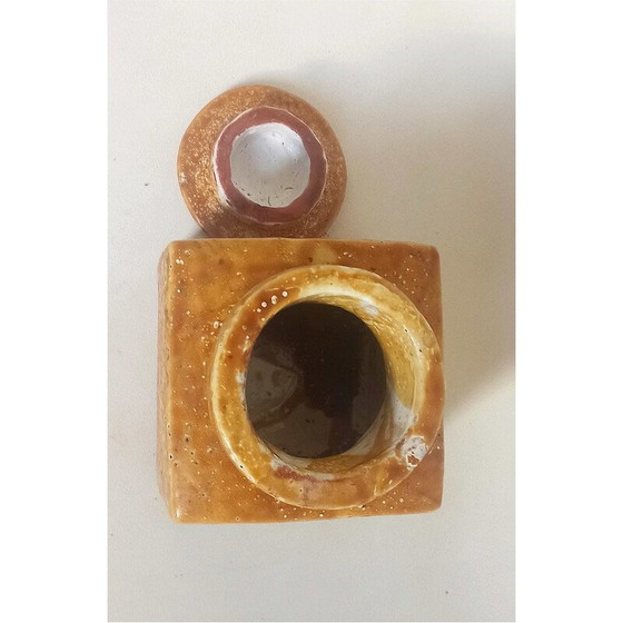 Image 1 of Vintage pot in lava-effect ceramic terracotta