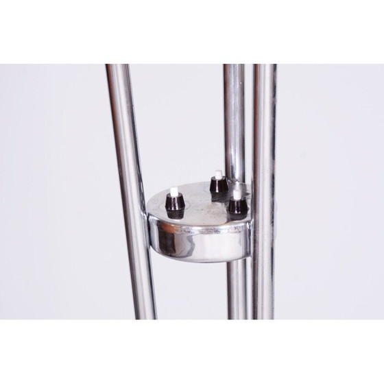 Image 1 of Vintage floor lamp in chromed steel and lacquered wood, Czechoslovakia 1930