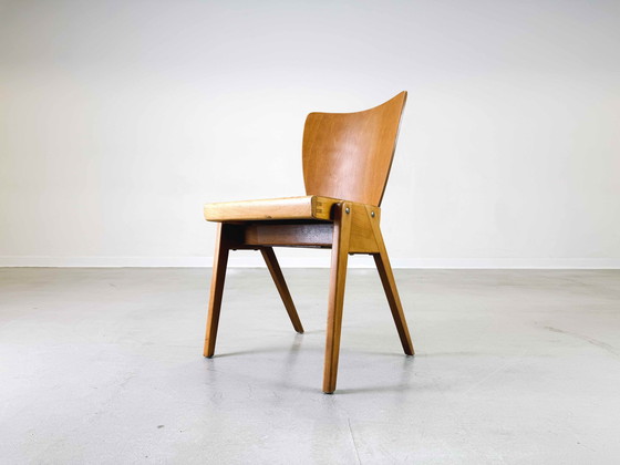 Image 1 of Set of 6 Mid - Century chairs Kadeder beech vintage stacking chair