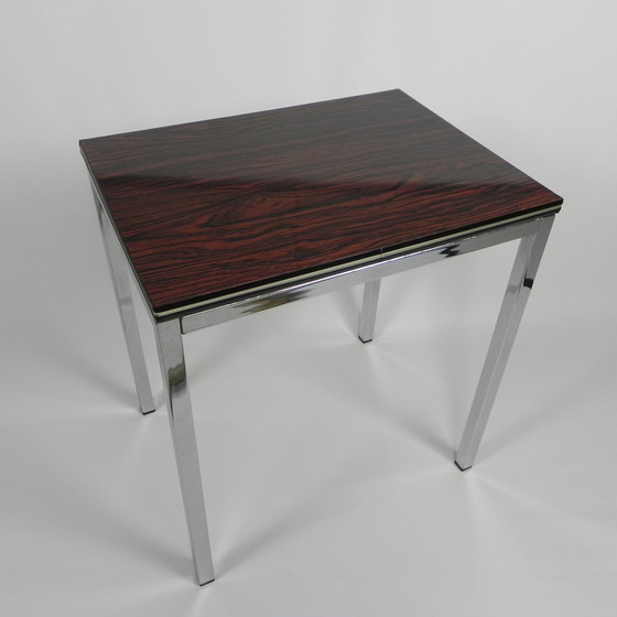 Image 1 of Vintage coffee table with wood print, 1960s