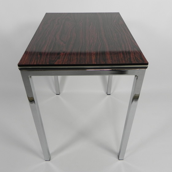 Image 1 of Table basse vintage avec impression sur bois, 1960