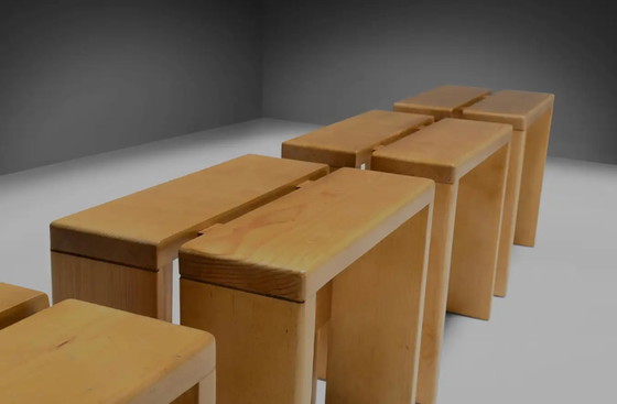 Image 1 of Les Arcs Stools by Charlotte Perriand