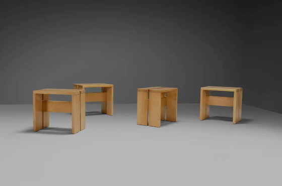 Image 1 of Les Arcs Stools by Charlotte Perriand