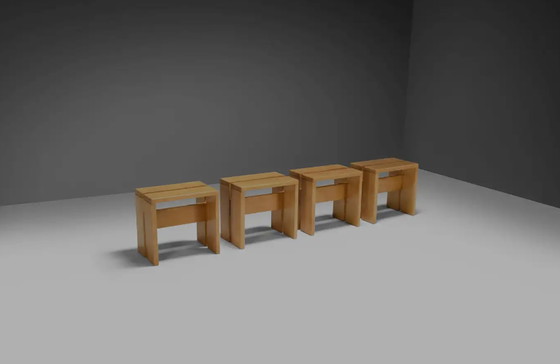 Image 1 of Les Arcs Stools by Charlotte Perriand