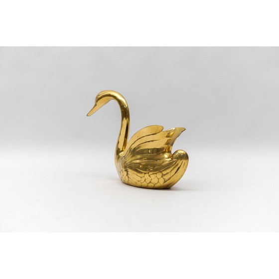 Image 1 of Vintage swan planter in solid brass, Italy 1960