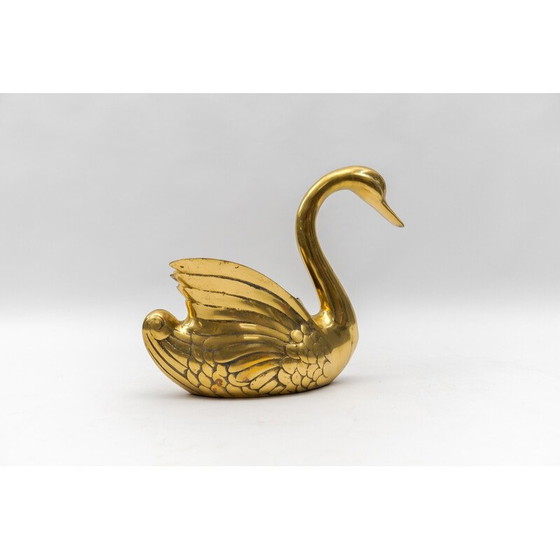 Image 1 of Vintage swan planter in solid brass, Italy 1960