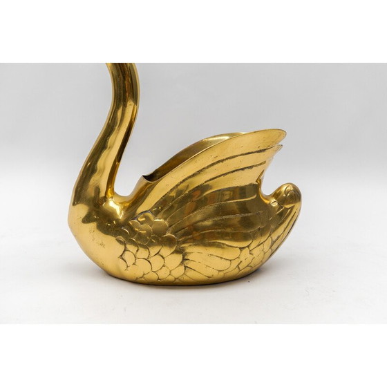 Image 1 of Vintage swan planter in solid brass, Italy 1960