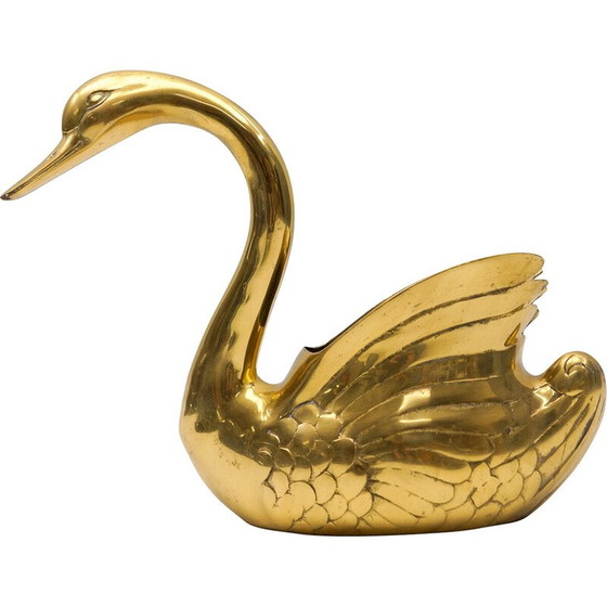 Image 1 of Vintage swan planter in solid brass, Italy 1960