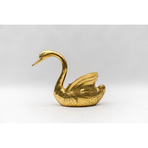 Image 1 of Vintage swan planter in solid brass, Italy 1960