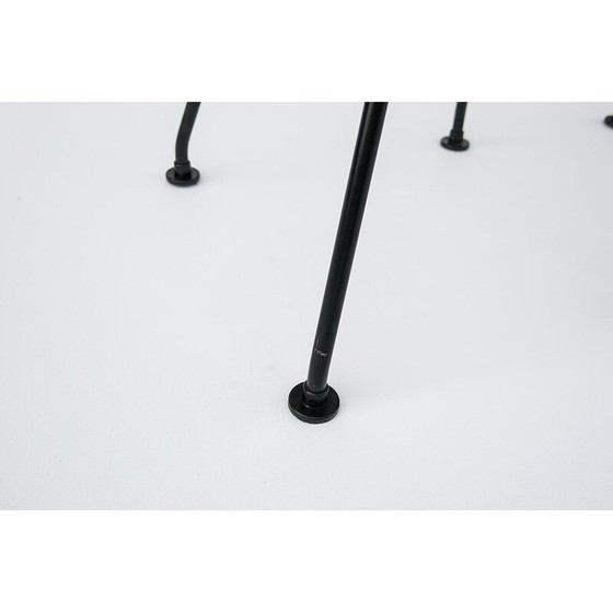 Image 1 of Pair of vintage metal and brass bar stools, 1950s