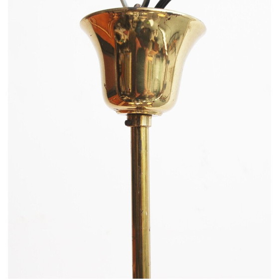 Image 1 of Lampadario vintage in ottone e vetro anni '50