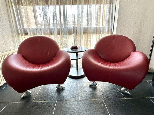 2x Leolux Papageno armchairs