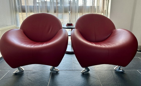 Image 1 of 2x Leolux Papageno armchairs