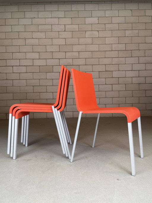 4x Vitra .03 stacking chairs by Maarten Van Severen