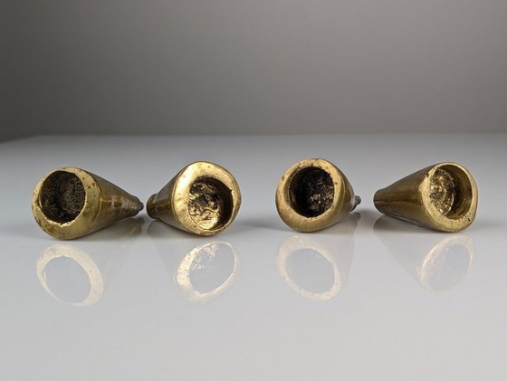 Image 1 of 2X Brutalist Style Bronze Double Knobs, 1970S