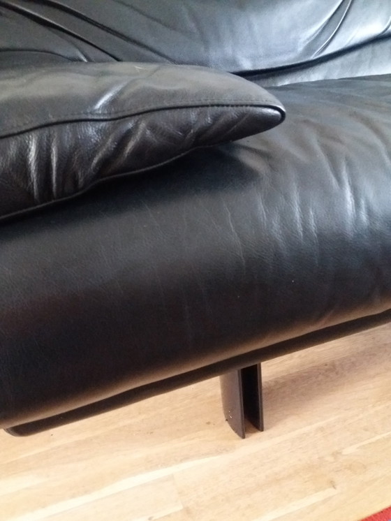 Image 1 of B&B Italia Alanda Black Leather 2.5 Seater Sofa