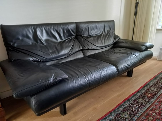 Image 1 of B&B Italia Alanda Black Leather 2.5 Seater Sofa