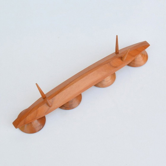 Image 1 of Vintage four-branch ash wood candle holders, Germany 1960-1970