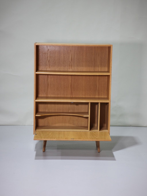 Bookcase with flap oak Danish