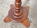 Turned Plant Stand With Leather Top, 1950s
