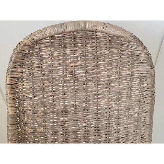 Image 1 of Vintage armchair in rattan and steel, 1950