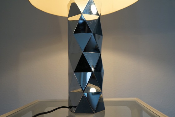 Image 1 of  Italian sculptural table lamp in chrome-plated metal, 1960s