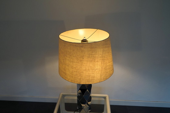 Image 1 of  Italian sculptural table lamp in chrome-plated metal, 1960s