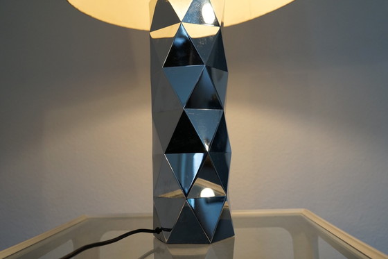 Image 1 of  Italian sculptural table lamp in chrome-plated metal, 1960s