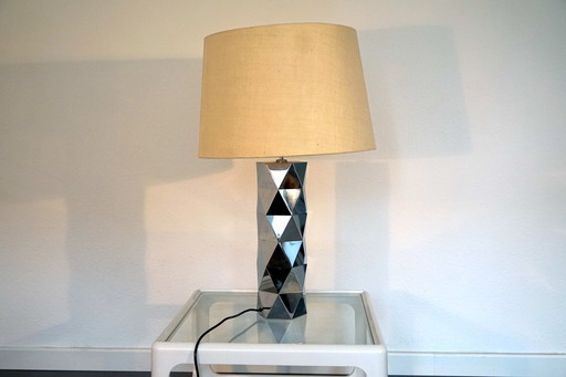  Italian sculptural table lamp in chrome-plated metal, 1960s