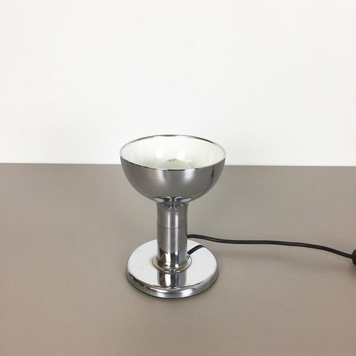 Lampada da tavolo vintage in metallo argentato per Cosack, Germania 1970