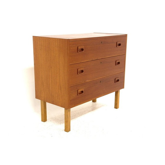 Image 1 of Vintage teak and beechwood chest of drawers, Sweden 1960s