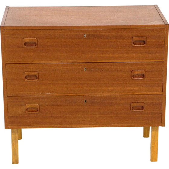 Image 1 of Vintage teak and beechwood chest of drawers, Sweden 1960s