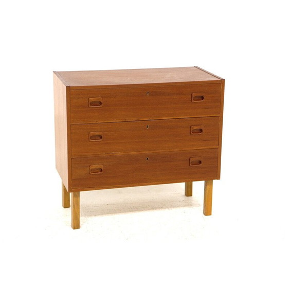 Image 1 of Vintage teak and beechwood chest of drawers, Sweden 1960s