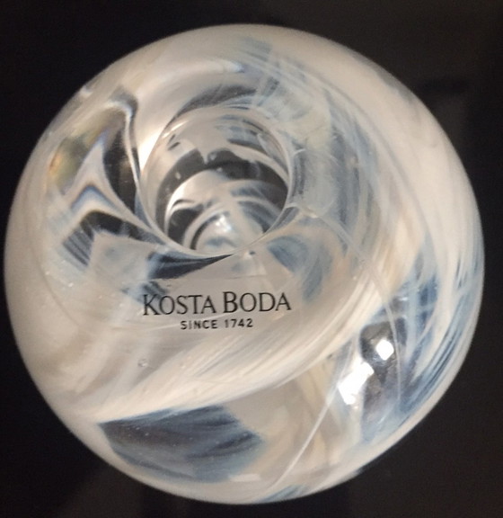 Image 1 of Kosta Boda swirl glass paperweight or candle stand