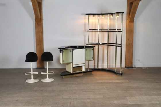 Image 1 of Midcentury Dry Bar Set By Guzzini For Stilglass Donati, Italy 1970s